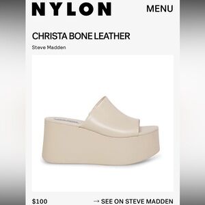 Steve Madden Cream Mules Platform Shoes